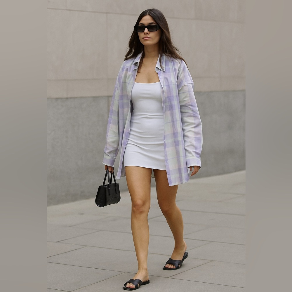 NWOT Oversized Plaid Shirt